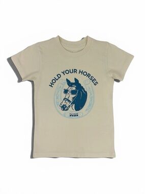 Beige 'Hold Your Horses' Graphic Tee for Kids